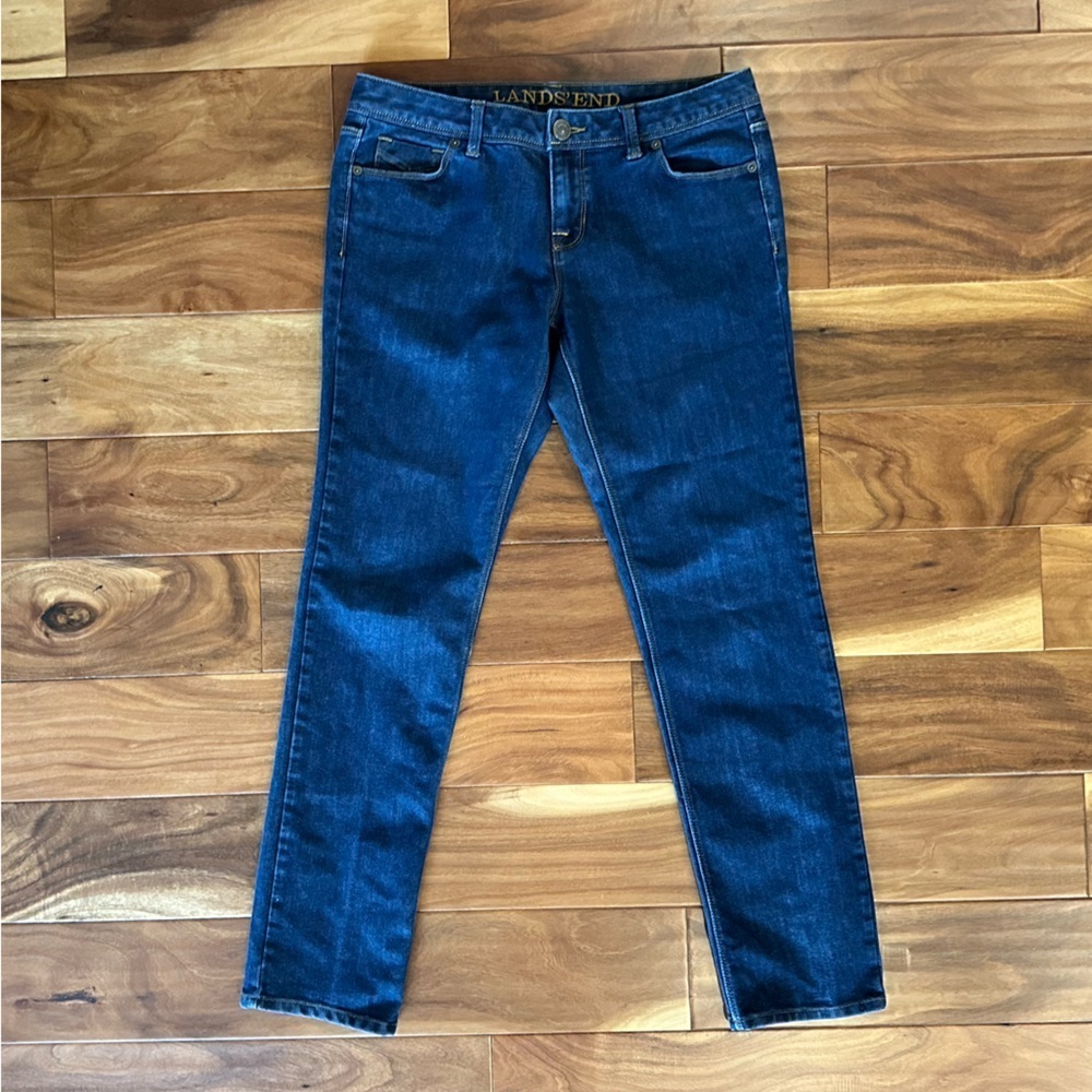 Lands' End Classic Bootleg Blue Jeans size 8